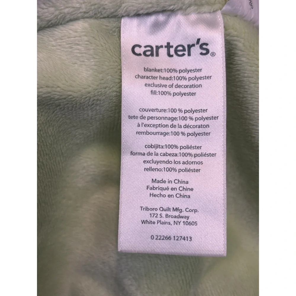 Carter's  Elephant Lovey Security Blanket Plush Blue Green Gray Baby Toy 13